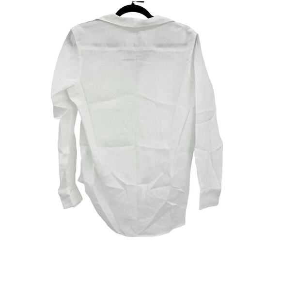 Frank & Eileen - Eileen Relaxed Button Up in White Linen Size XXS NWOT - Picture 8 of 12